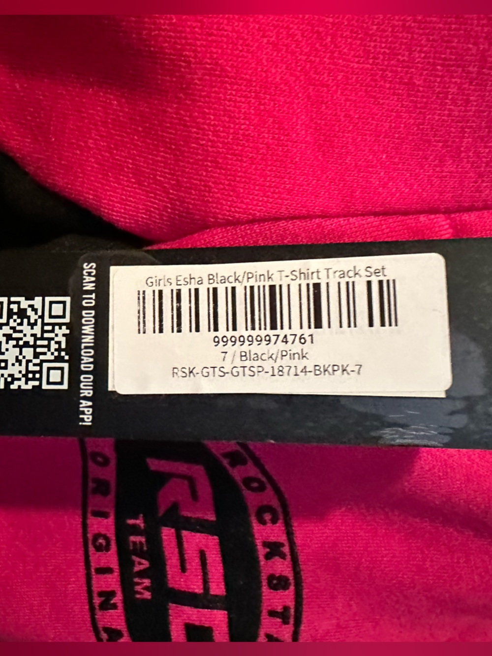 Rockstar Original Girls Esha Black/Pink Flame Track Pants Size 7 - Picture 7 of 8